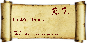 Ratkó Tivadar névjegykártya